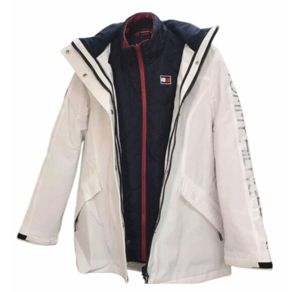 Tommy Hilfiger Women's 3 in 1 All Weather System Hooded Jacket Medium - Picture 5 of 12